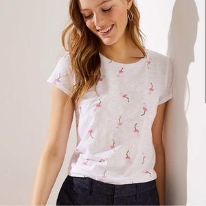 Vintage soft tshirt with flamingo print